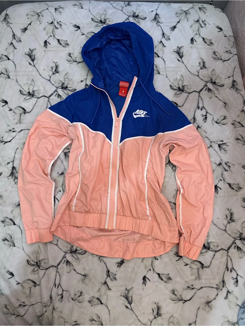 Nike Blue and Pink Women's Bomber Jacket